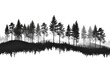 Pine tree vector illustration Shadow of the black pine tree