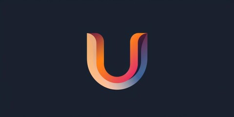 Modern U Logo Design - Logotype with Abstract Letter Symbol and Font Template for Identity