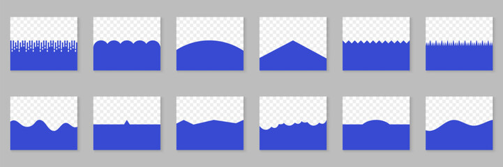Wall Mural - divider shape for website top section. separator collection for poster, app, banner. curve line, abs