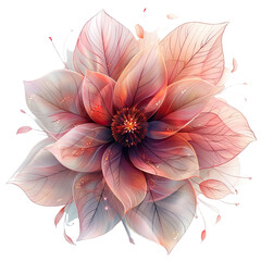 abstract pink flower illustration isolated on transparent background