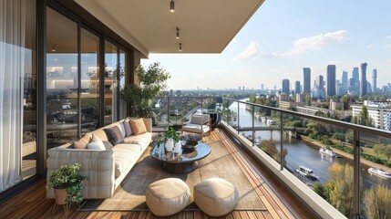 Wall Mural - High-rise apartments with modern balconies amid the city buzz