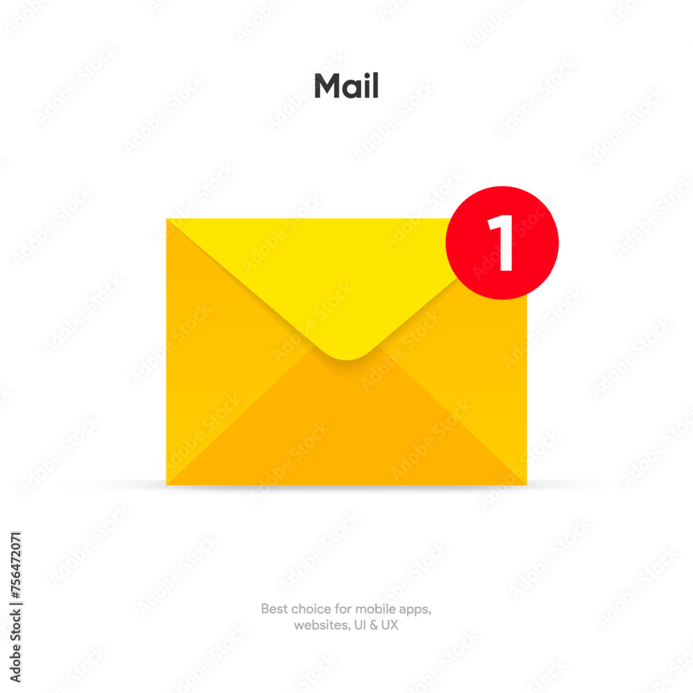 New message notification concept on realistic smartphone mockup. New ...