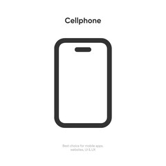 Poster - Flat phone icon. Line smartphone symbol. Trendy minimal telephone outline sign. Thin linear cellphone graphic pictogram for web site, mobile application, ui ux