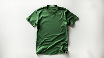 Wall Mural - Green t-shirt on white background. Mockup of t-shirt.