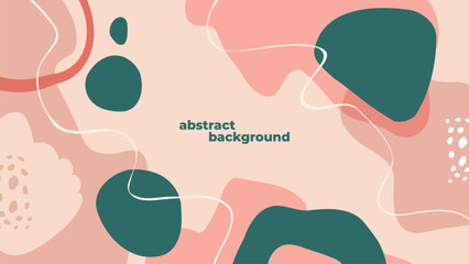 Aufkleber - Abstract background with various hand drawn dynamic shapes and white wavy lines for creative graphic design. Vector illustration.
