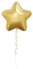 Realistic vector gold star balloons isolated on white background. Helium star balloons clipart for anniversary, birthday, wedding, party. 3D png illustration.