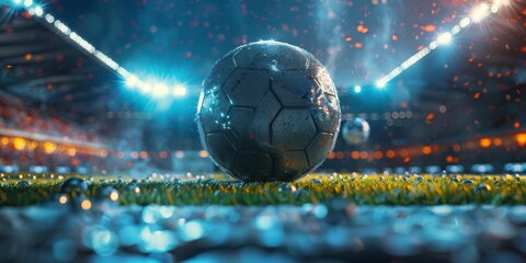 Wall Mural - Football on world tournament for banner. champion tournament banner. Generative AI