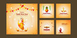 Vector illustration of Happy Puthandu social media feed set template