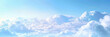 © Planetz - Beautiful sky with white clouds on a clear blue background. Soft clouds drift in the sky. A sky landscape with fluffy white clouds. Clouds banner.
