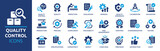 Fototapeta Panele - Quality control icon set. Containing inspection, evaluation, product, quality assurance, process, testing and more. Solid vector icons collection.
