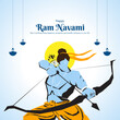 Vector illustration of Happy Rama Navami social media feed template