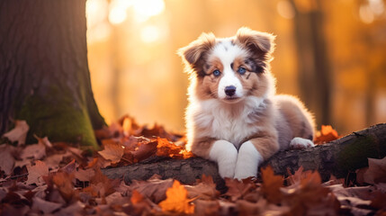 Canvas Print - Happy little  puppy dog