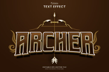 decorative golden archer editable text effect vector design