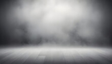 A Sleek Studio Background, Backdrop, Featuring Fog Effect Texture, A Touch Of Subtle Shimmer Or A Gradient That Transitions From Grey To White For Added Depth
