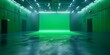© Anastasiia - An empty contemporary film studio with a green screen in the background. Concept Film Studio, Green Screen, Contemporary Design, Photography Location, Cinematography Environment