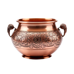 Wall Mural - Antique copper pot isolated on transparent background