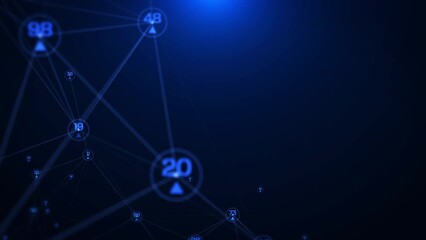 Aufkleber - Technology digital stream line structure cyber data network connection concept. Abstract 3d futuristic flying through goal or destination concept areal view 4K motion background.