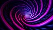 Abstract background with the illusion of spirals, pink, purple and blue neon lines on black.