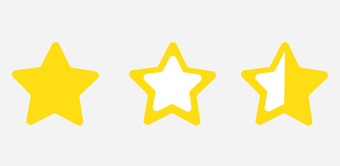 Star vector icons. Set of star symbols isolated.