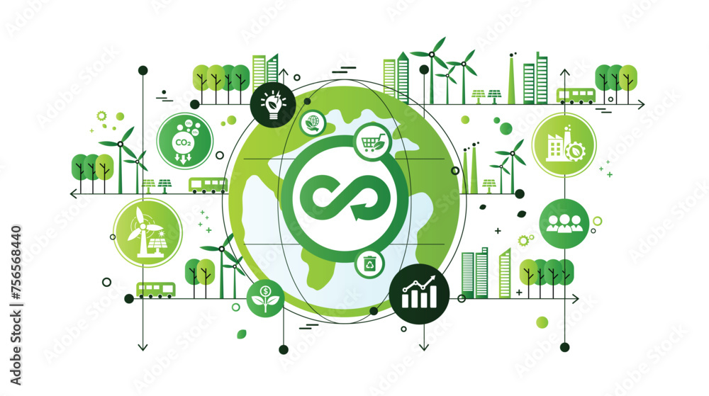 Circular economy concept for future growth of business. Reuse and ...