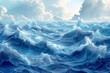 Sea wave pattern. Wallpaper Background. Generative AI