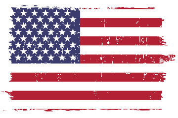 Wall Mural - United States of America flag - vector flag with stylish scratch effect and white grunge frame.