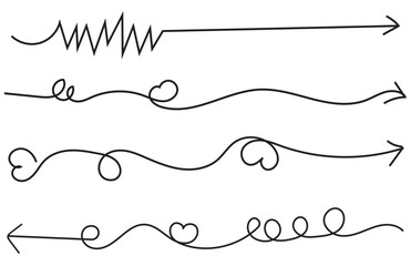 Wall Mural - Hand drawn curly arrows. doodle vector illustration. Hand drawn vector.