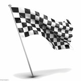 Fototapeta  - Checkered flag, racing, start, finish concept isolated on a white background