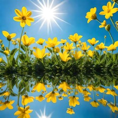 Wall Mural - flowers and sky