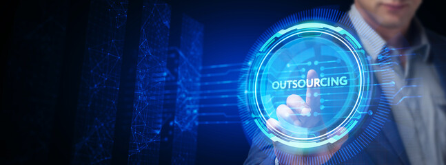 Business, Technology, Internet and network concept. Outsourcing Human Resources.