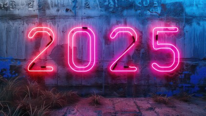 Wall Mural - 2025 neon lights