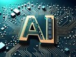 © Sadushi - AI circuit board fusion symbol. Symbol of intelligent evolution