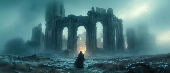 man in the ruins