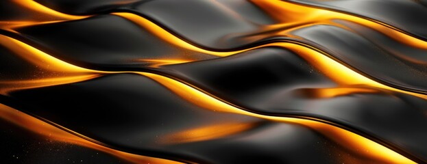 Wall Mural - Luminous Elegance: Gold and Black Background with Silhouette Lighting - Abstract Desktop Wallpaper
