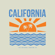 California beach Illustration typography for t shirt, poster, logo, sticker, or apparel merchandise