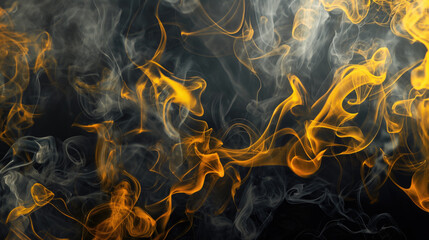 Elegant black and yellow smoke abstract background.