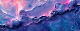 Fototapeta Lawenda - Distorted Reality: Liquid Metal Fusion in Blue and Purple - Vibrant Pastel Wallpaper for App Interface