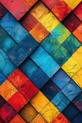 Poster - Vibrant Spectrum: Saturated Modern Pattern - Colorful Abstract Desktop Wallpaper