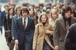 © blvdone - Crowd of people walking on a city street