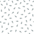 pastel gray green tiny botanical elements spring season holiday vector seamless pattern on white background