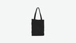 Black empty simple eco shop handle bag mockup template canvas solid color textile recycling usage logo print ready reusable tote concept back right perspective camera view  3d image