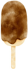 Wall Mural - popsicle icecream with chocolate in watercolor for Summer