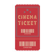 © Daria  - Vector red retro cinema ticket with barcode