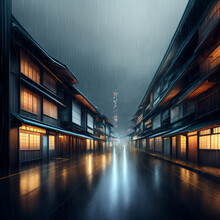 비 내리는 일본