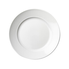 Wall Mural - Empty white plate isolated on transparent background, PNG available