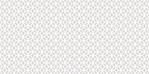 Subtle vector mesh seamless pattern. Abstract background with curved lines, wavy shapes, diamonds, leaves. Delicate minimal texture of grid, lace, weaving, net, lattice. Gray and white geo ornament