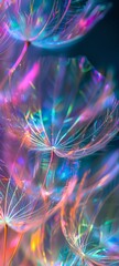 Sticker - Abstract Elegance: Colorful Dandelion Seeds in Soft Focus for Artistic Background Use