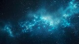 Fototapeta Kosmos - Sky background at night with bright stars The image of the dark sky filled with stars is beautiful and magical. Simulated and realistic images of memories of a night with a hazy sky and bright stars.