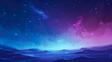 Wall Mural - Sky background at night with bright stars The image of the dark sky filled with stars is beautiful and magical. Simulated and realistic images of memories of a night with a hazy sky and bright stars.
