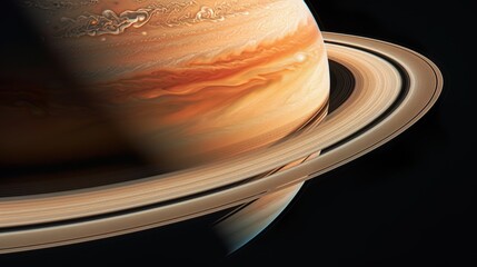 Wall Mural - landscape with saturn planet in sky with stars. fantasy space wallpaper with planet over the land. s